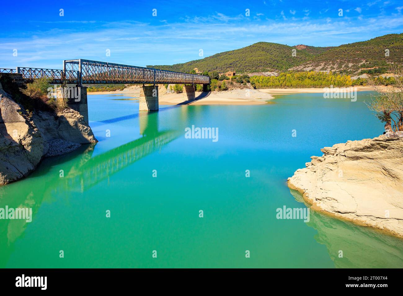 Das Wasser des Gallego-Flusses Stockfoto