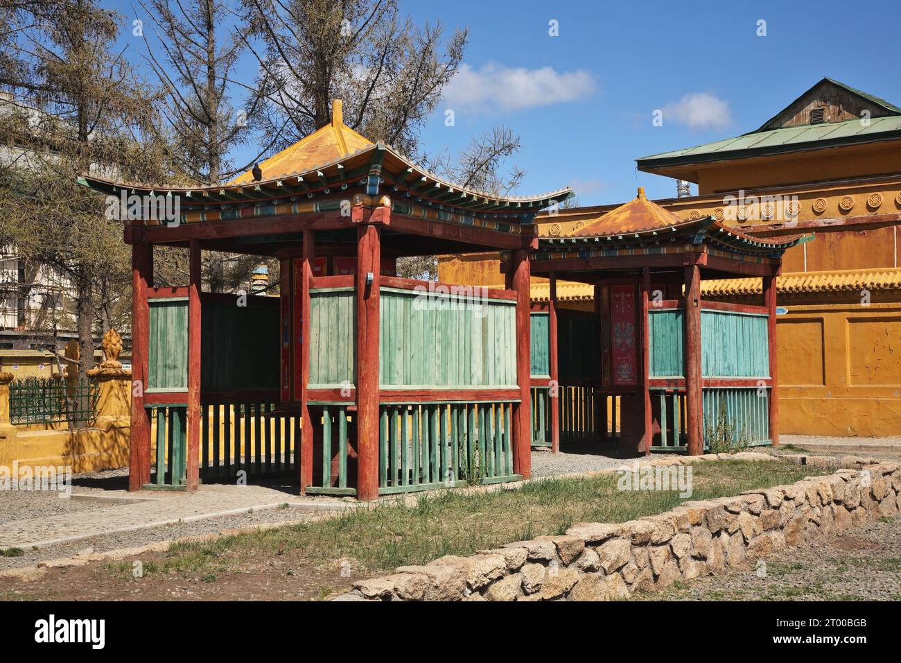 Gandantegchinlen Kloster in Ulaanbaatar. Mongolei Stockfoto