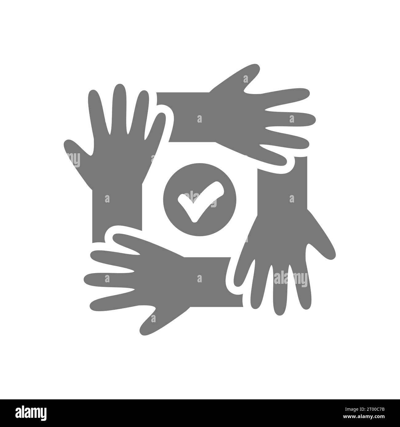 Handkreiskreis, gegenseitige Hilfe und Community Vektor Symbol. Team- und Teamwork, Helfer Hand Symbol. Stock Vektor
