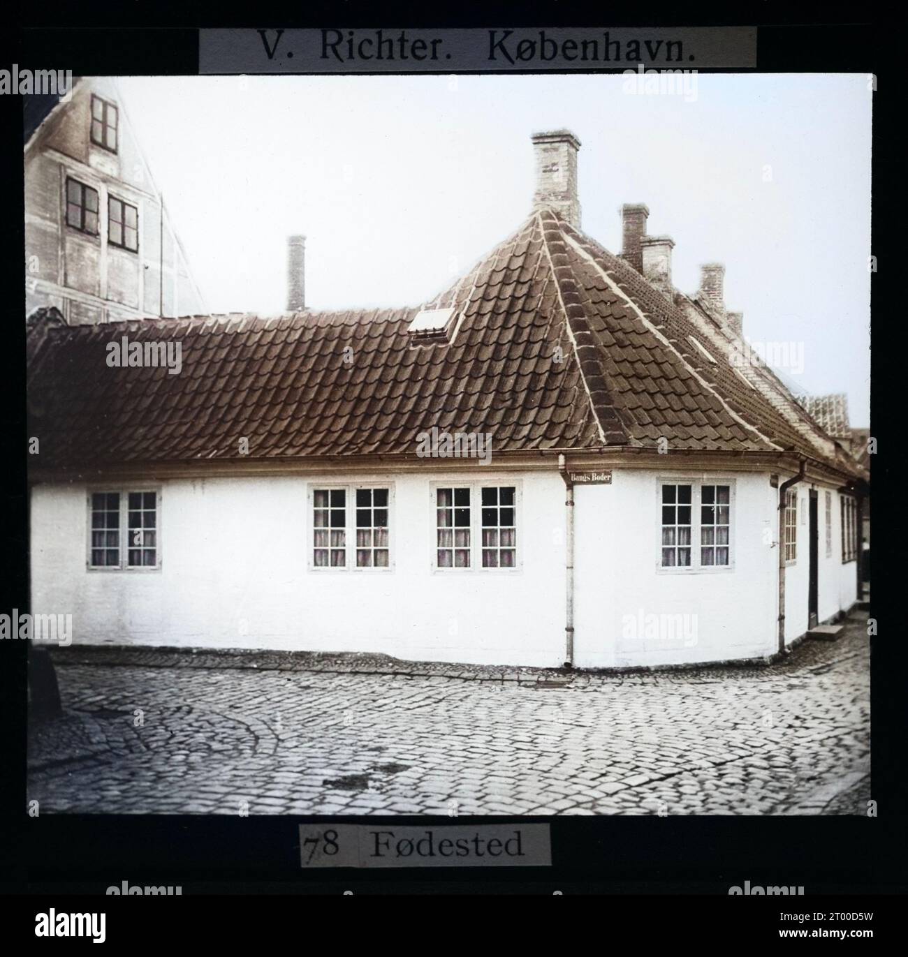Fødested oder Geburtsort von Hans Christian AndersenH.C, Odense, Dänemark von V Richter um 1900 farbige Version Stockfoto