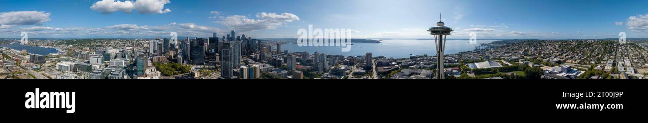 Luftaufnahme Der Hafenstadt Seattle Washington Stockfoto