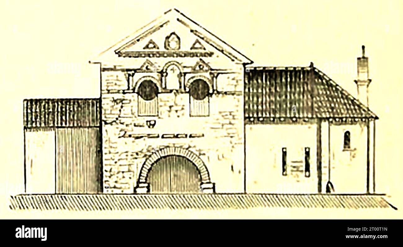 Gravure du XIXe siècle représentant le baptistère de St Jean, Poitiers. Stockfoto