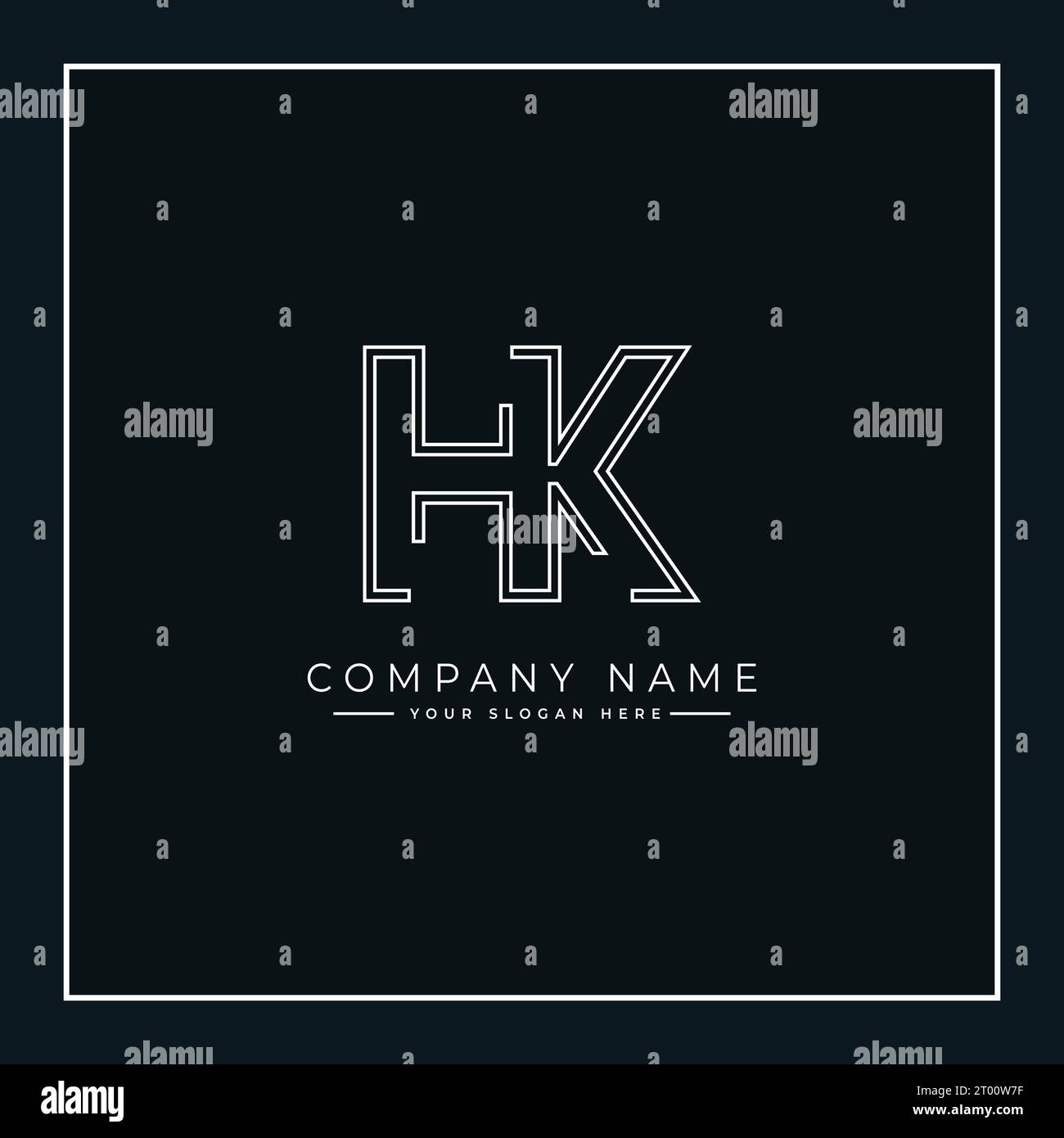 Kreatives Monogramm für Anfangsbuchstaben HK-Logo – minimale Vektor-Logo-Vorlage für Buchstaben H & K Stock Vektor