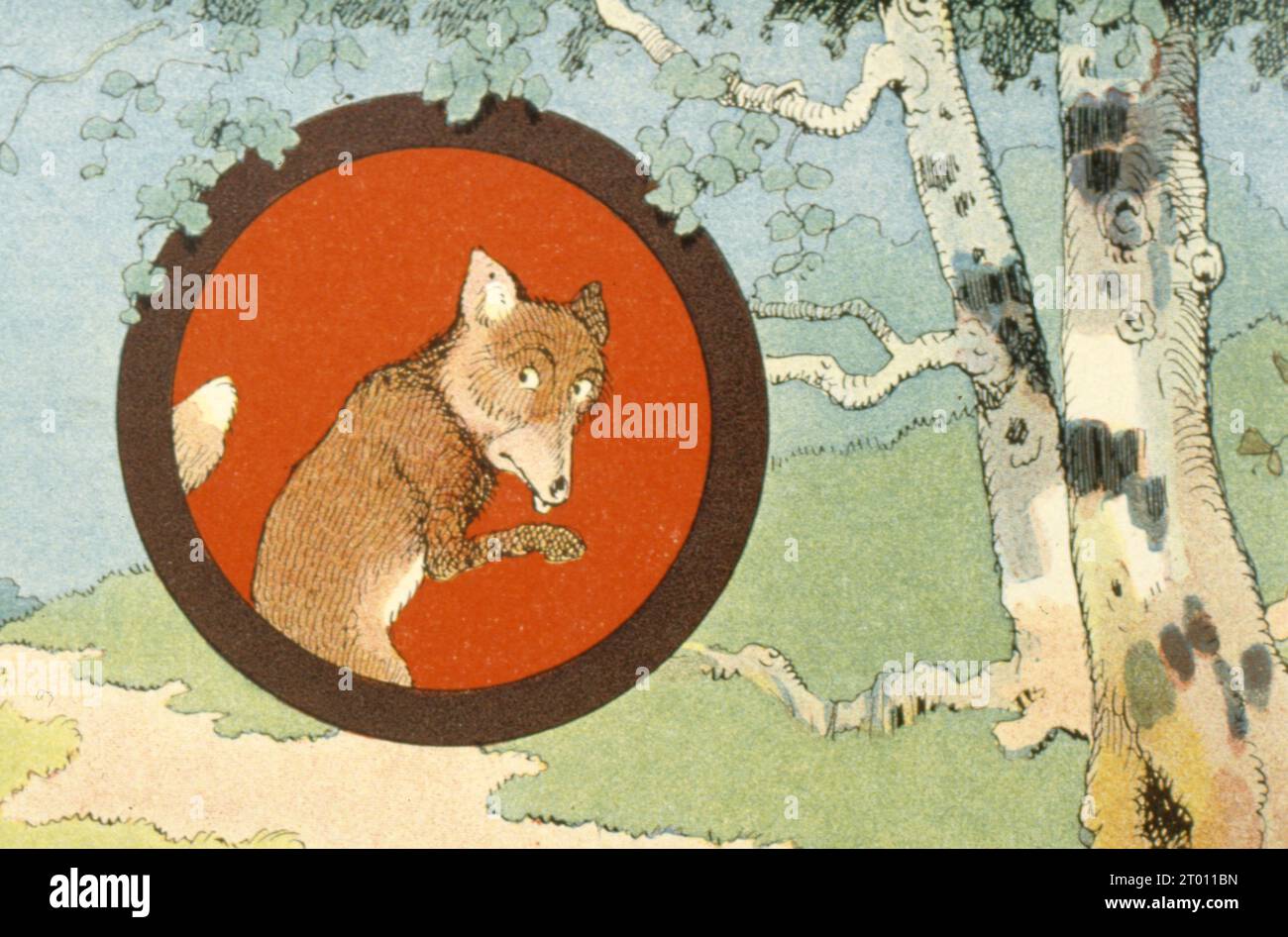 Benjamin Rabier Illustration von La Fontaine's Fables: Der Fuchs und die Trauben 1906 Privatsammlung Stockfoto