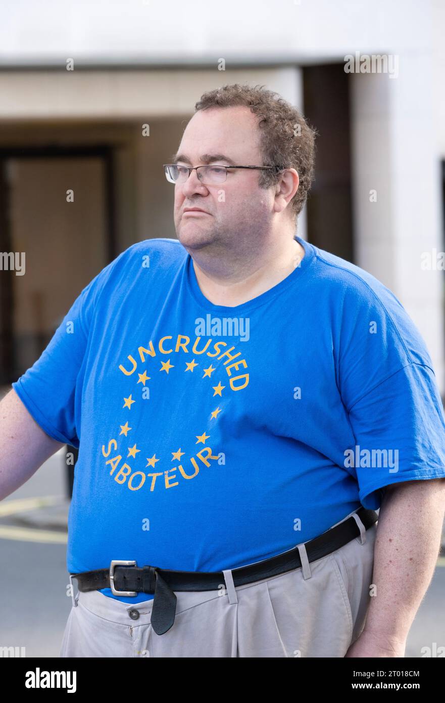 London, Großbritannien. September 2023. Pro-EU-Befürworter bei der Anti-Brexit-Rally im März in London, in der Großbritannien aufgefordert wird, der Europäischen Union beizutreten. Stockfoto