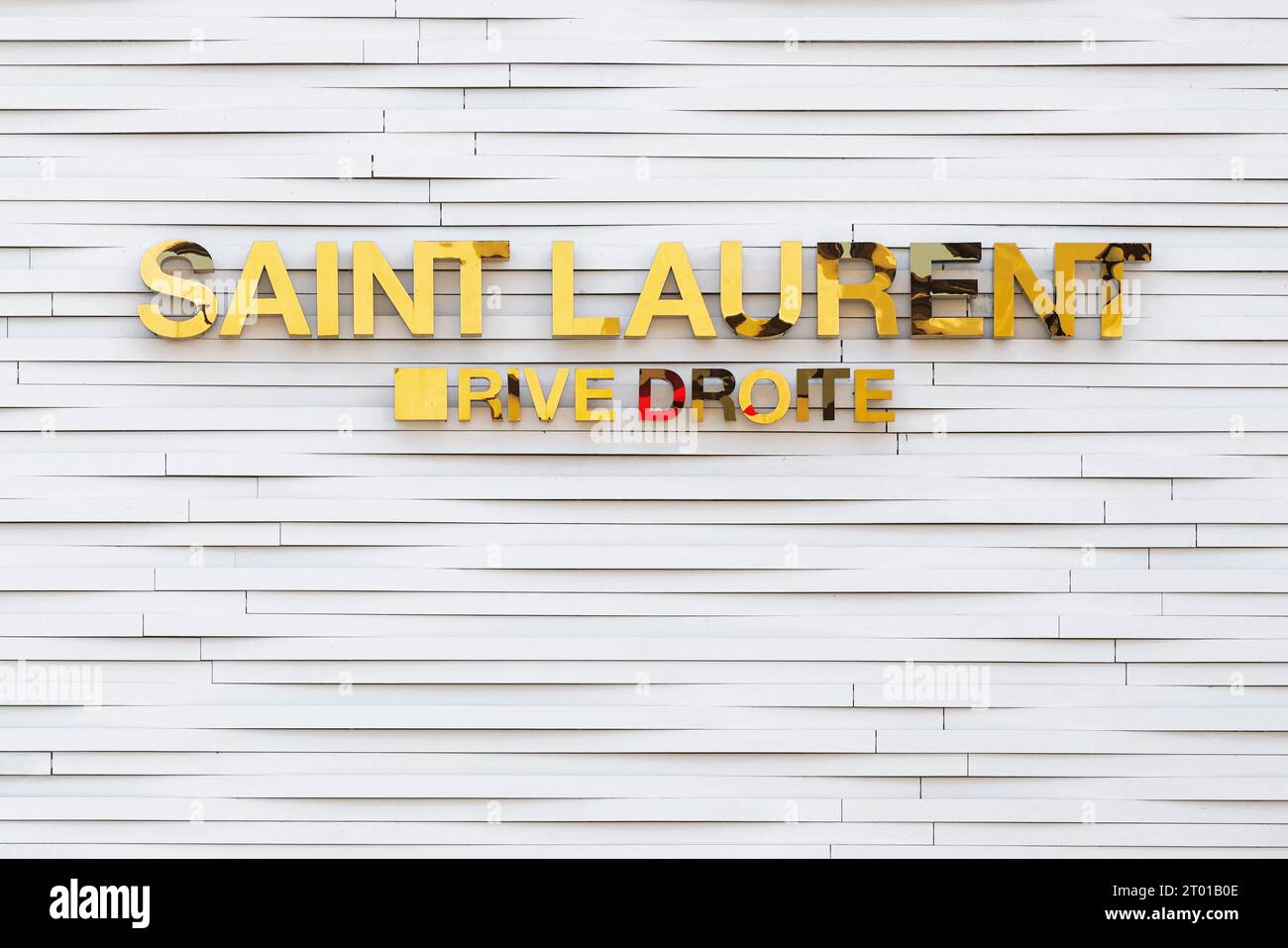 Saint Laurent Rive Droite Store in Beverly Hills, Los Angeles, Kalifornien, USA. Französische Luxusboutique am Rodeo Drive. Stockfoto