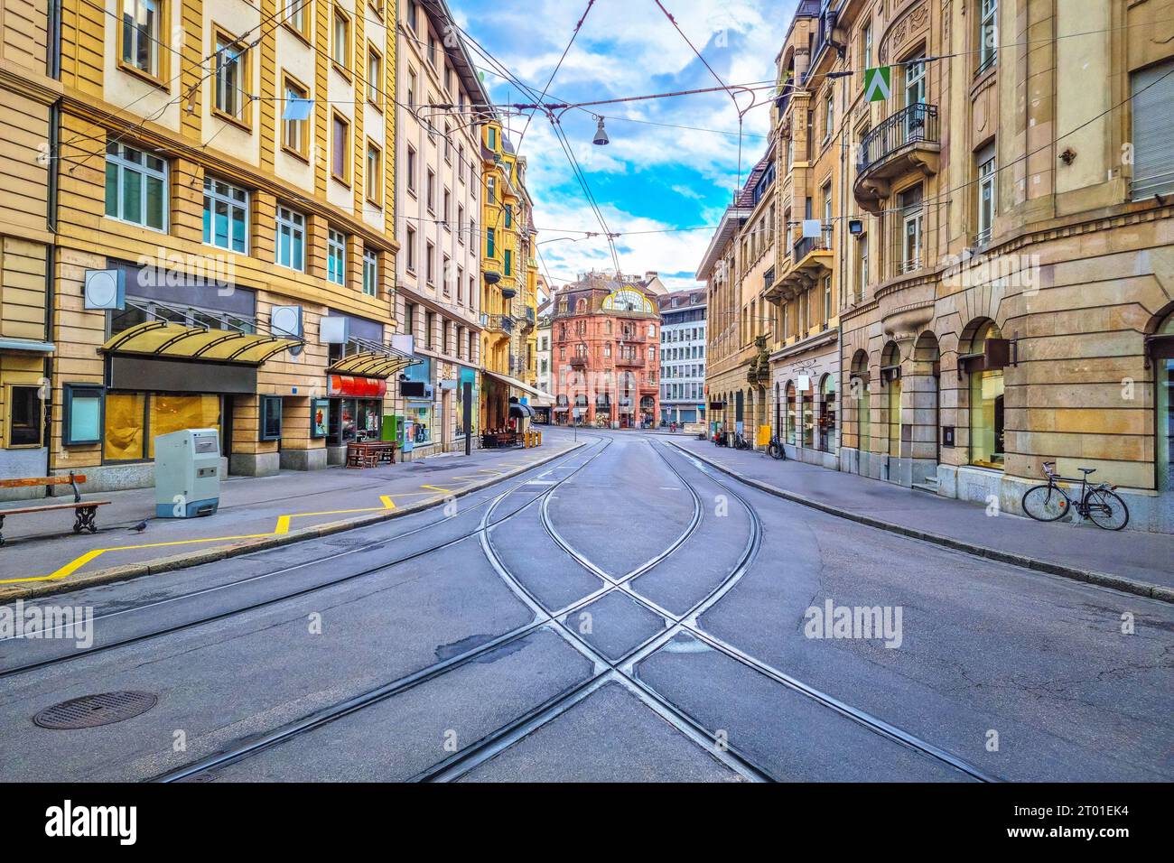Basler Straßenarchitektur Architekturblick, Nordwestschweiz Stockfoto
