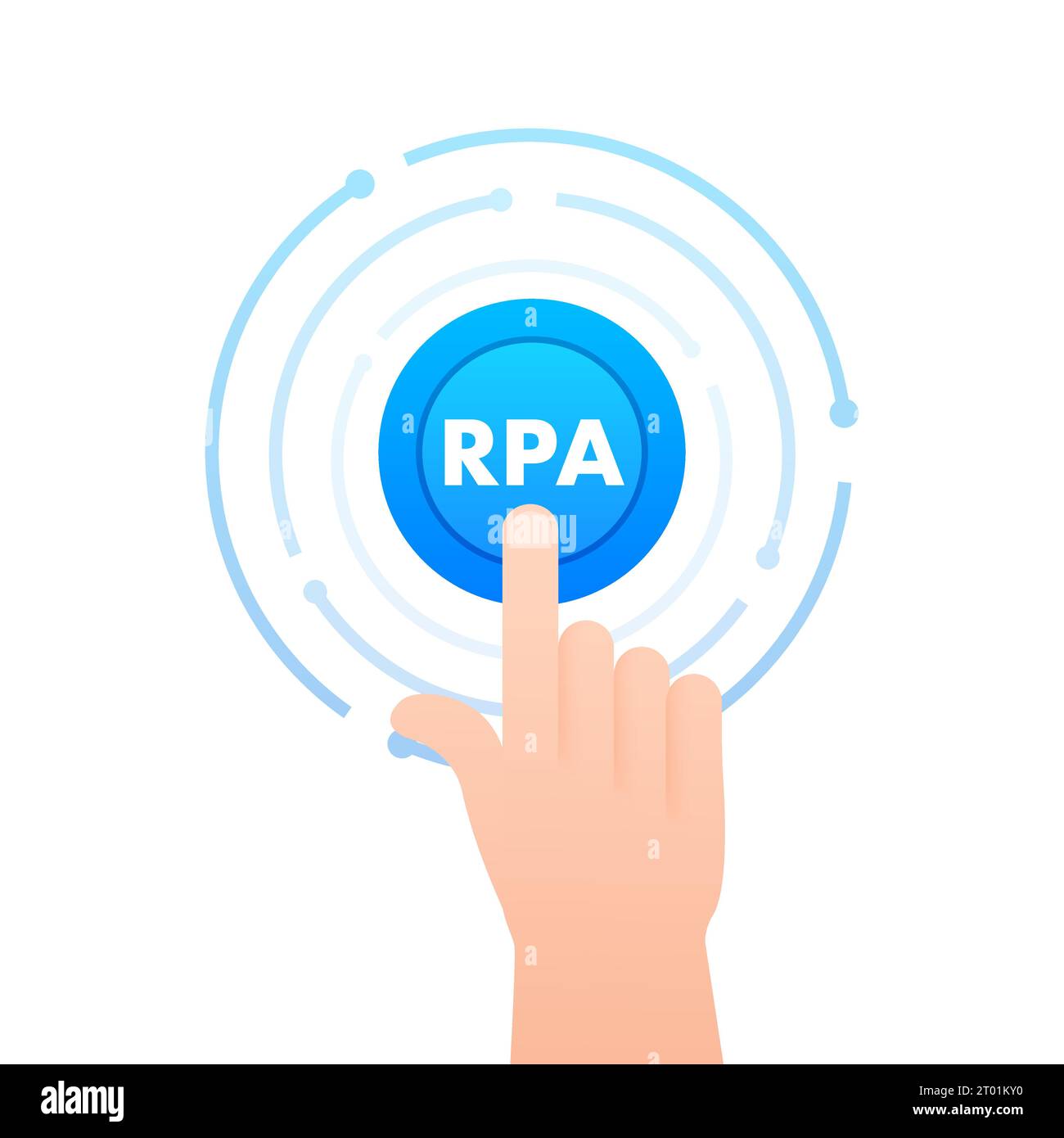 RPA Robotic Process Automation Innovation. Roboter und Ai. Künstliche Intelligenz. Chatbot. Abbildung des Vektormaterials Stock Vektor