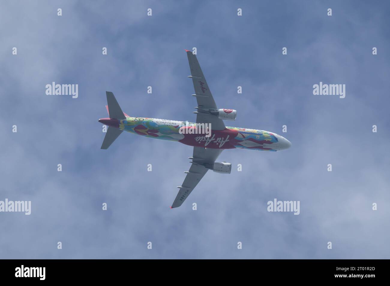 Chiangmai, Thailand - 22. Aug 2023: HS-ABR Airbus A320-200 von Thai AirAsia. Fahren Sie vom Flughafen Chiangmai nach Phuket. Stockfoto