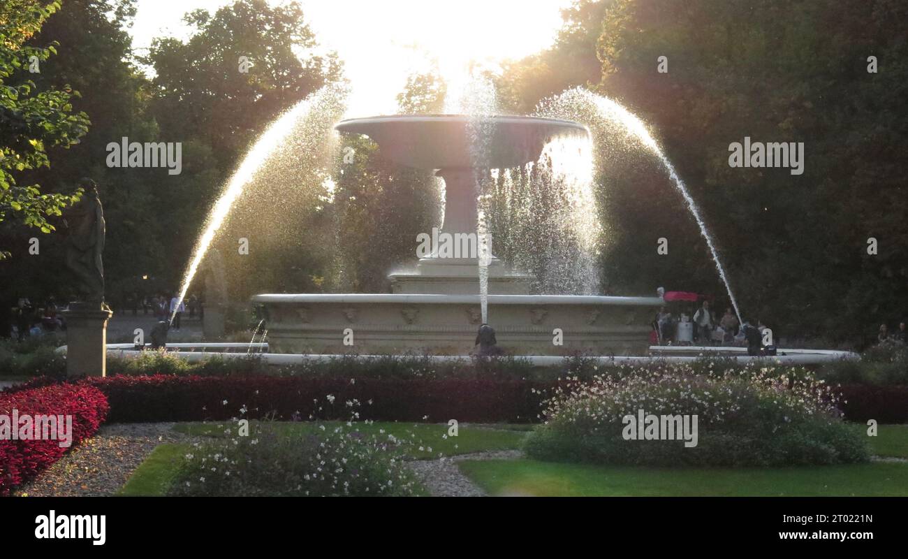 POLEN: Springbrunnen im Sächsischen Garten Stockfoto