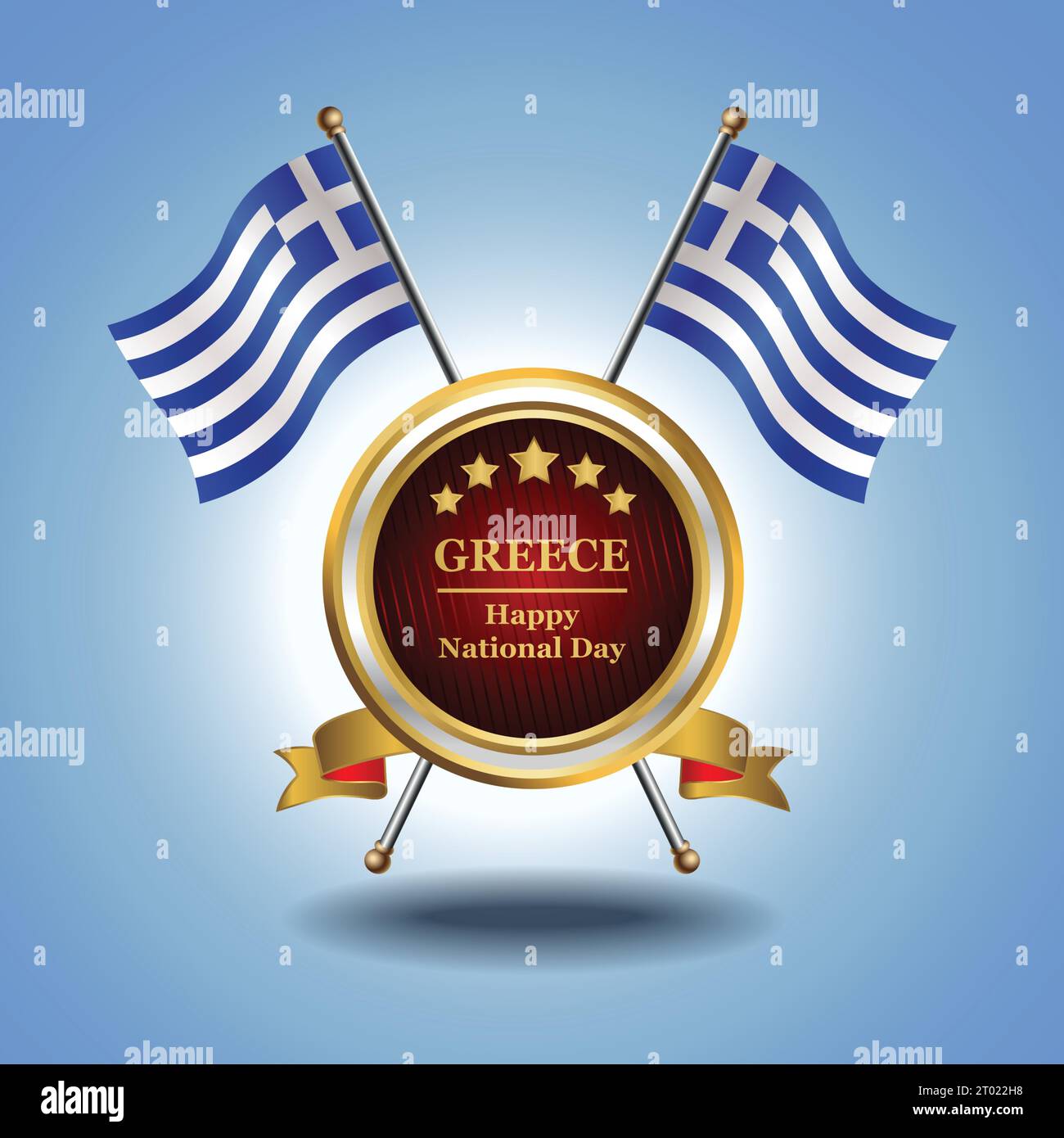 Kleine Nationalflagge von On Circle mit garadasiblauem Hintergrund Stock Vektor