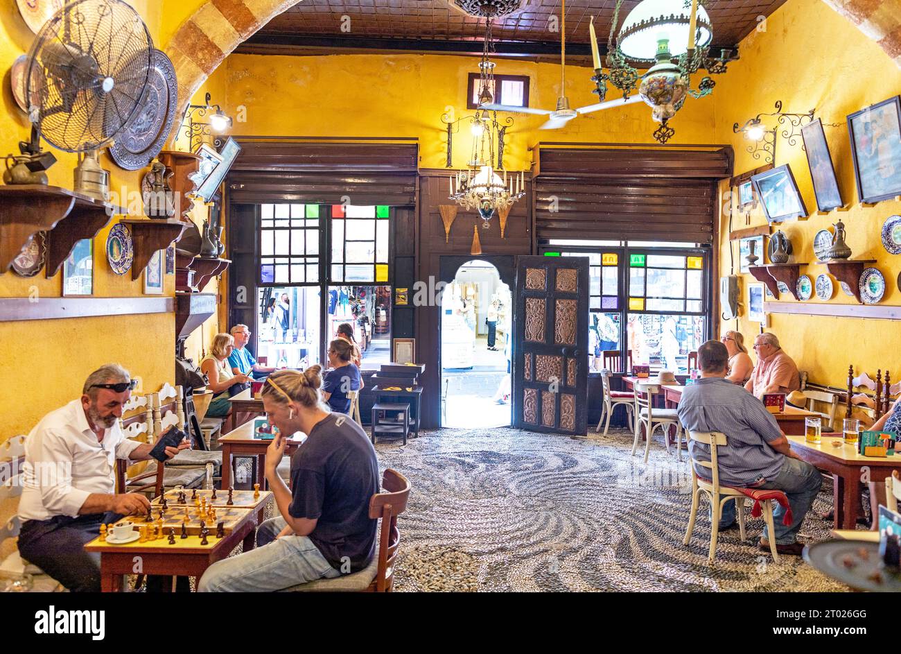 Mevlana Tobacco Smoking Shop Rhodos Altstadt Griechenland Stockfoto