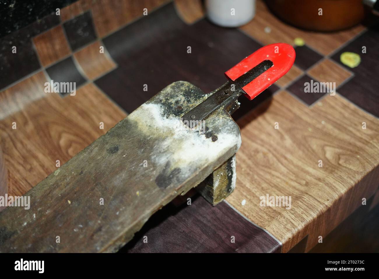 25 Jahre alter Rost in einer Dorfküche Kerala Stockfoto