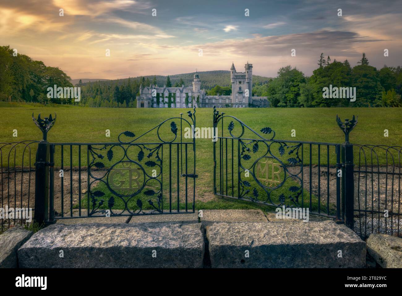 Die Sommerresidenz der britischen Königsfamilie ist Balmoral Castle in Aberdeenshire, Schottland Stockfoto