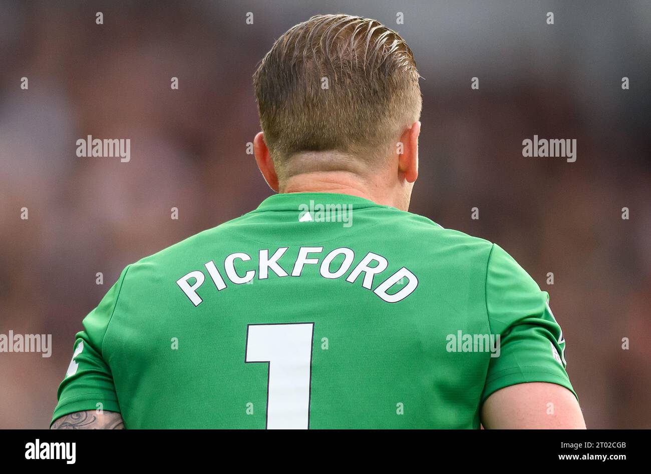 Brentford gegen Everton - Premier League - Gtech Community Stadium. Everton Torhüter Jordan Pickford im Spiel gegen Brentford. Bildnachweis: Mark Pain / Alamy Live News Stockfoto