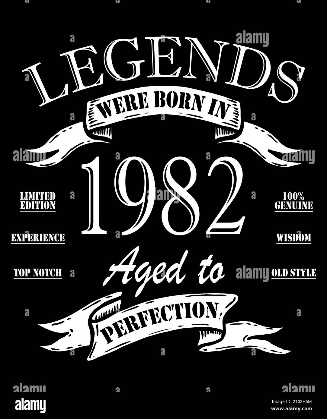 Vintage 1982 Birthday Limited Edition, Awesome since 1982 Original Part, Legends wurden 1982 geboren. Stockfoto