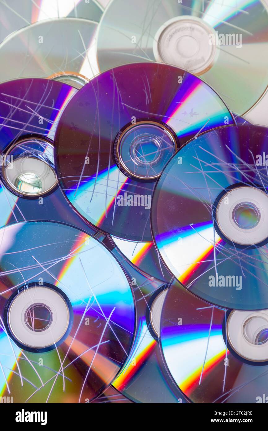 Zerkratzte CD zur Zerstörung sensibler Daten Stockfoto