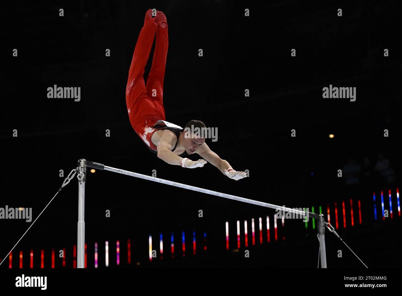Antwerpen, Belgien. Oktober 2023. Schweizerin Noe Seifert das Finale der Männer bei der Weltmeisterschaft im Kunstturnen in Antwerpen, Dienstag, den 03. Oktober 2023. Die Welten finden vom 30. September bis zum 8. Oktober in Antwerpen statt. BELGA FOTO DIRK WAEM Credit: Belga News Agency/Alamy Live News Stockfoto