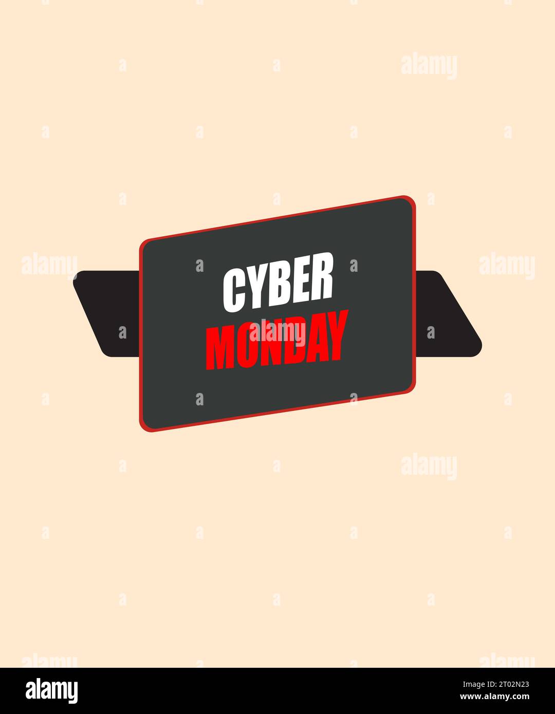 Cyber monday Hintergrund Rot-weiß Typografie T-Shirt Design Stock Vektor