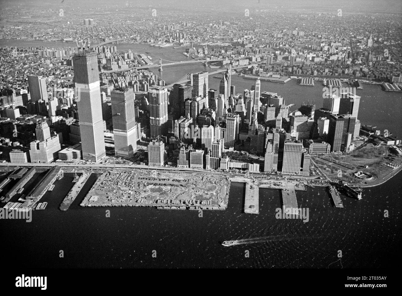World trade center twin towers lower manhattan new york city Fotos und