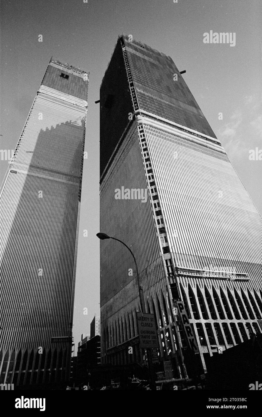 Blick auf das New World Trade Center, New York City, 1971 Stockfoto