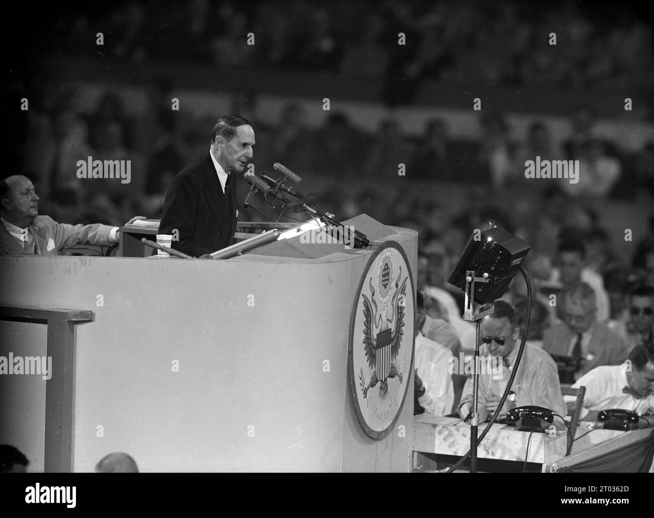 Republican National Convention, Douglas MacArthur sprach 1952 vom Podium in Chicago Stockfoto