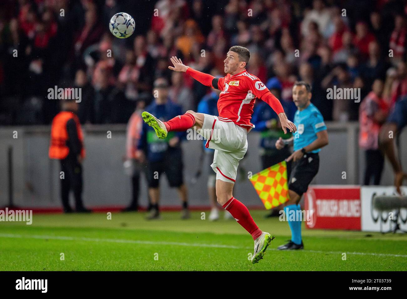 Robin Gosens (1. FC Union Berlin, Platz 6) UEFA Champions Leaguel: 1. FC Union Berlin gegen Sporting Braga, Olympiastadion, Berlin, 03.10.2023 Stockfoto