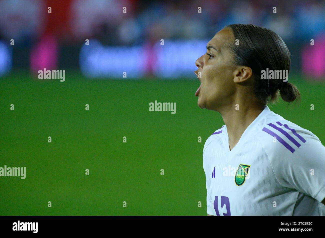 Toronto, ON, Kanada - 26. September 2023: Rebecca Spencer #13 Torhüterin der jamaikanischen Fußballnationalmannschaft während der CONCACAF W Olympic Play 2023 Stockfoto