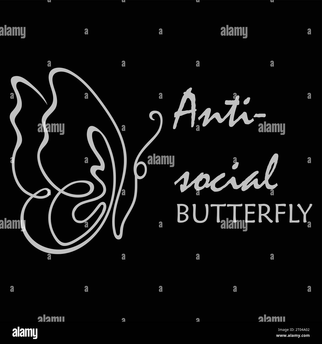 Ein niedliches T-Shirt mit Schmetterlingsmuster Stock Vektor