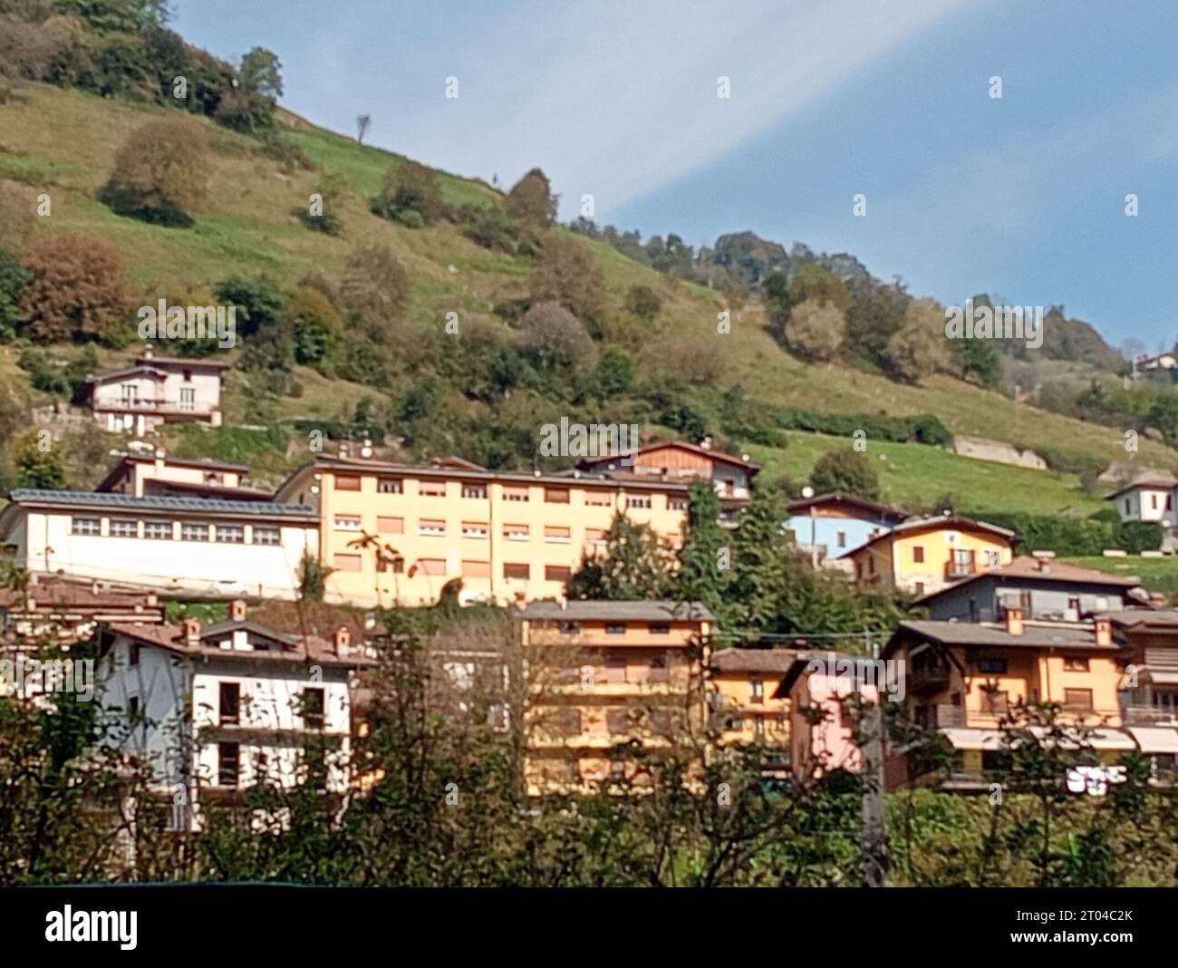 Blick auf die Stadt Bovegno im oberen Trompia-Tal in Brescia in Italien Stockfoto