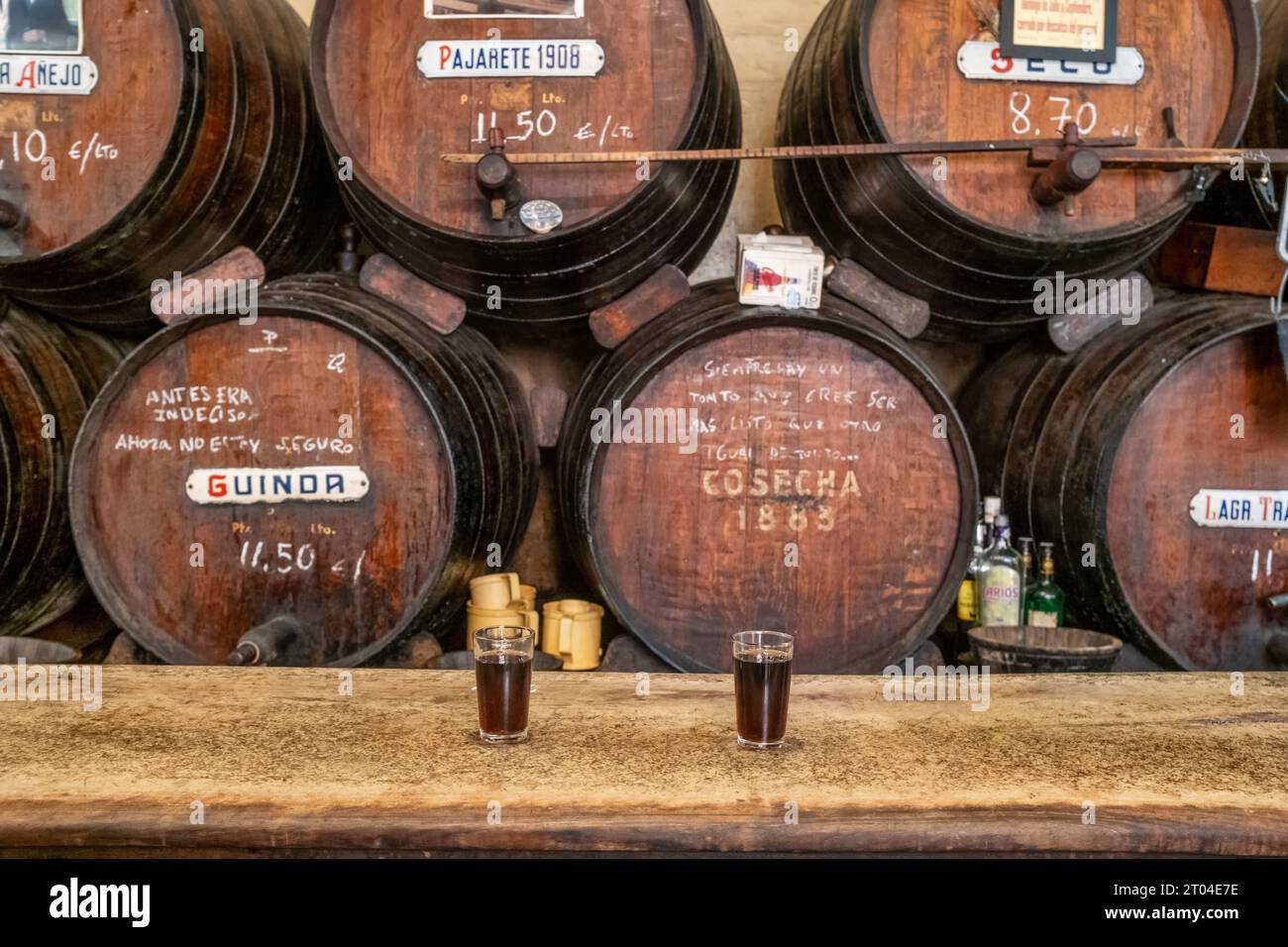 Bar Antigua Casa de Guardia in Malaga, Spanien Stockfoto