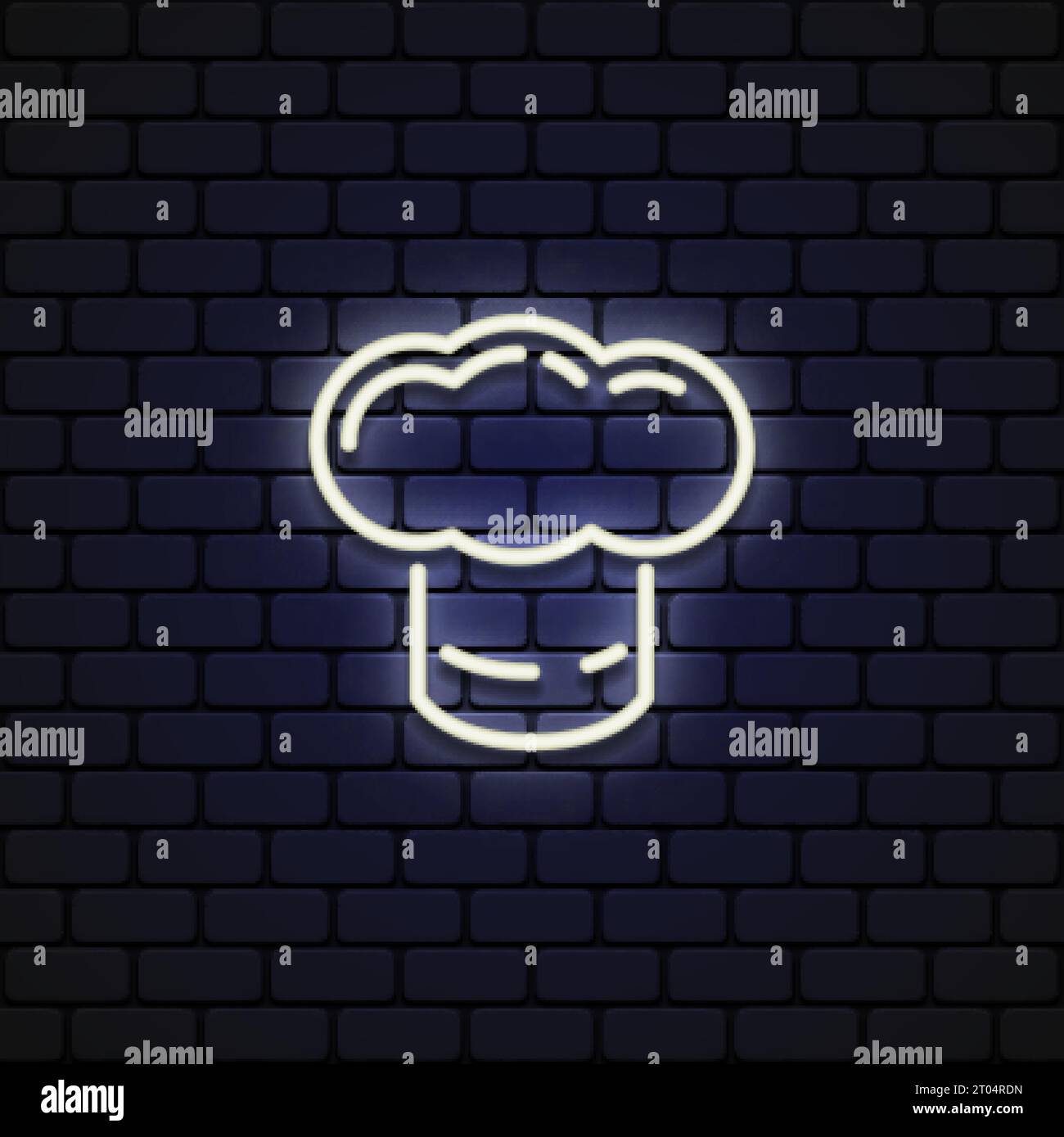 Cartoon Chef Hut Neon für Web Hintergrund Design. Vektorabbildung Stock Vektor