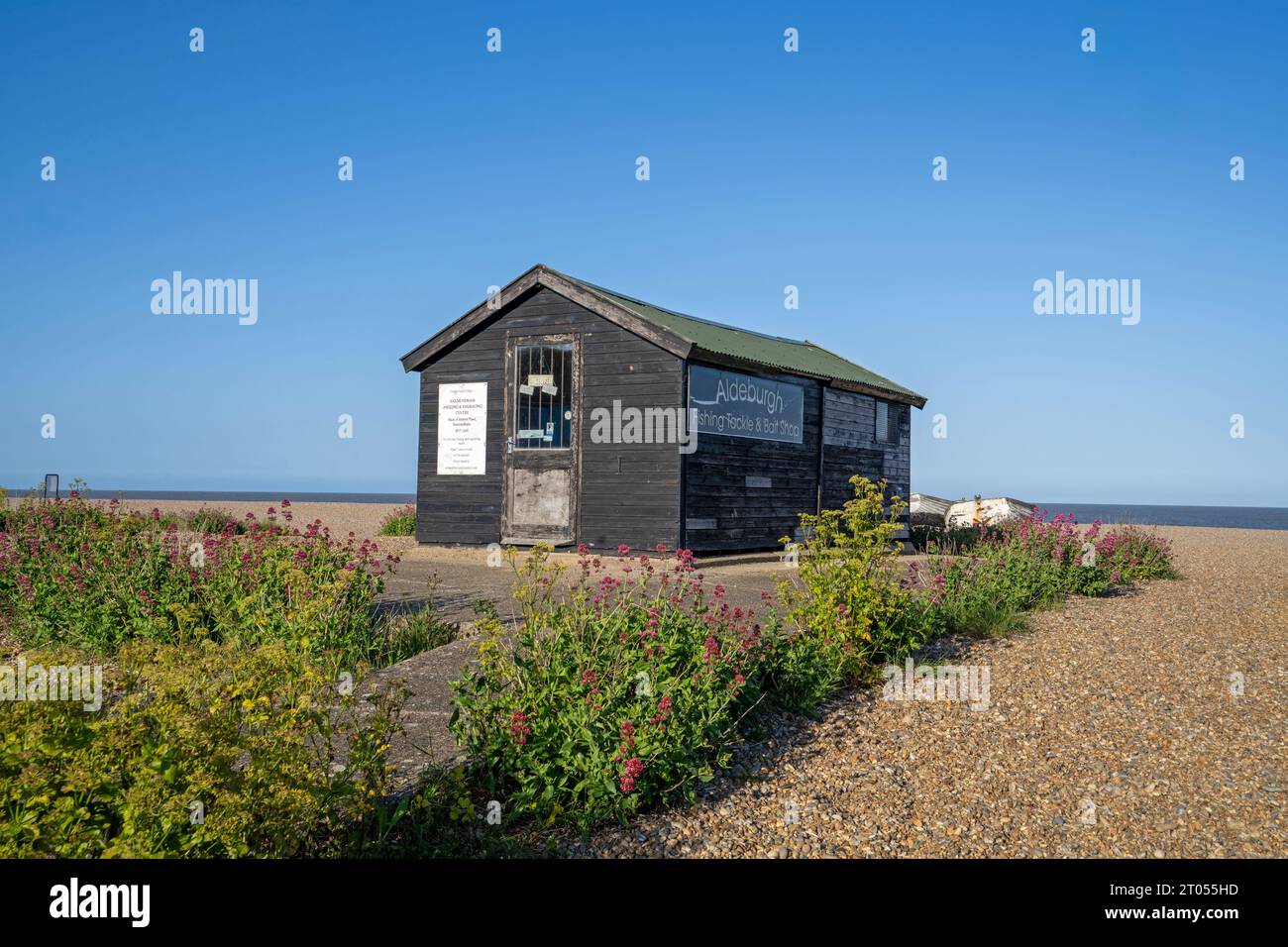 Aldeburgh Angelausrüstung und Köderladen am Aldeburgh Beach Suffolk. Uk Stockfoto