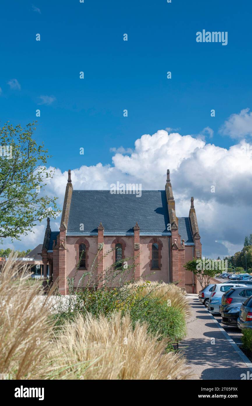 Westfassade der Marienkinderkapelle, Molsheim, Elsass, Frankreich, Europa Stockfoto