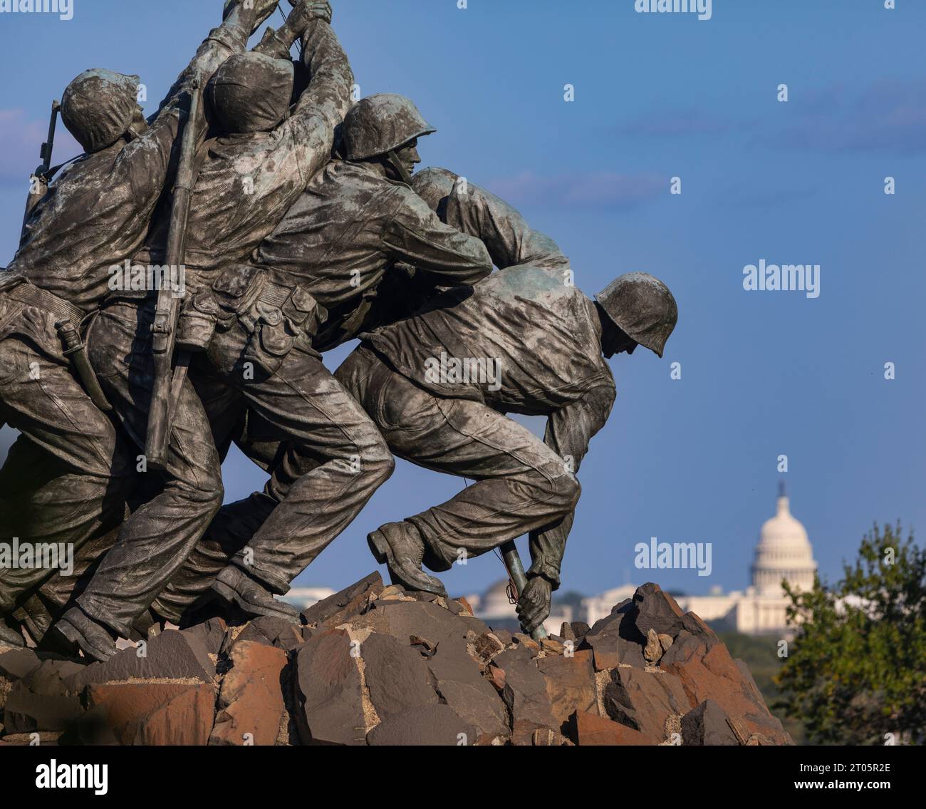 ROSSLYN, ARLINGTON, VIRGINIA, USA - Detail des Iwo Jima United States Marine Corps war Memorial. Stockfoto