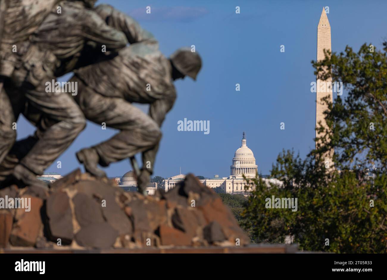 ROSSLYN, ARLINGTON, VIRGINIA, USA - Detail des Iwo Jima United States Marine Corps war Memorial. Stockfoto