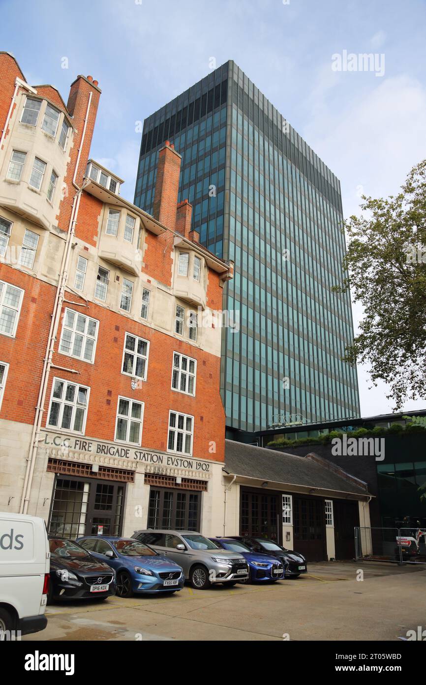 Feuerwehrstation in Euston, London, Großbritannien Stockfoto