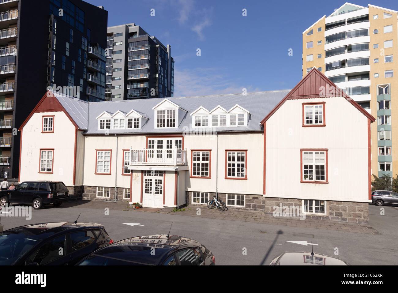 Das französische Krankenhaus, Reykjavik, Island - in den 1900er Jahren gebaut, um französische Fischer zu versorgen, die vor Island fischen. Historisches Gebäude, isländische Geschichte Stockfoto