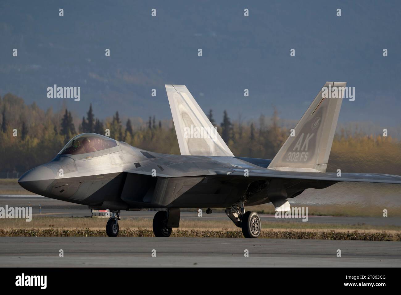 Anchorage Raptors Anchorage, Usa. 28. September 2023. Ein F-22 Raptor-Kampfflugzeug der ...