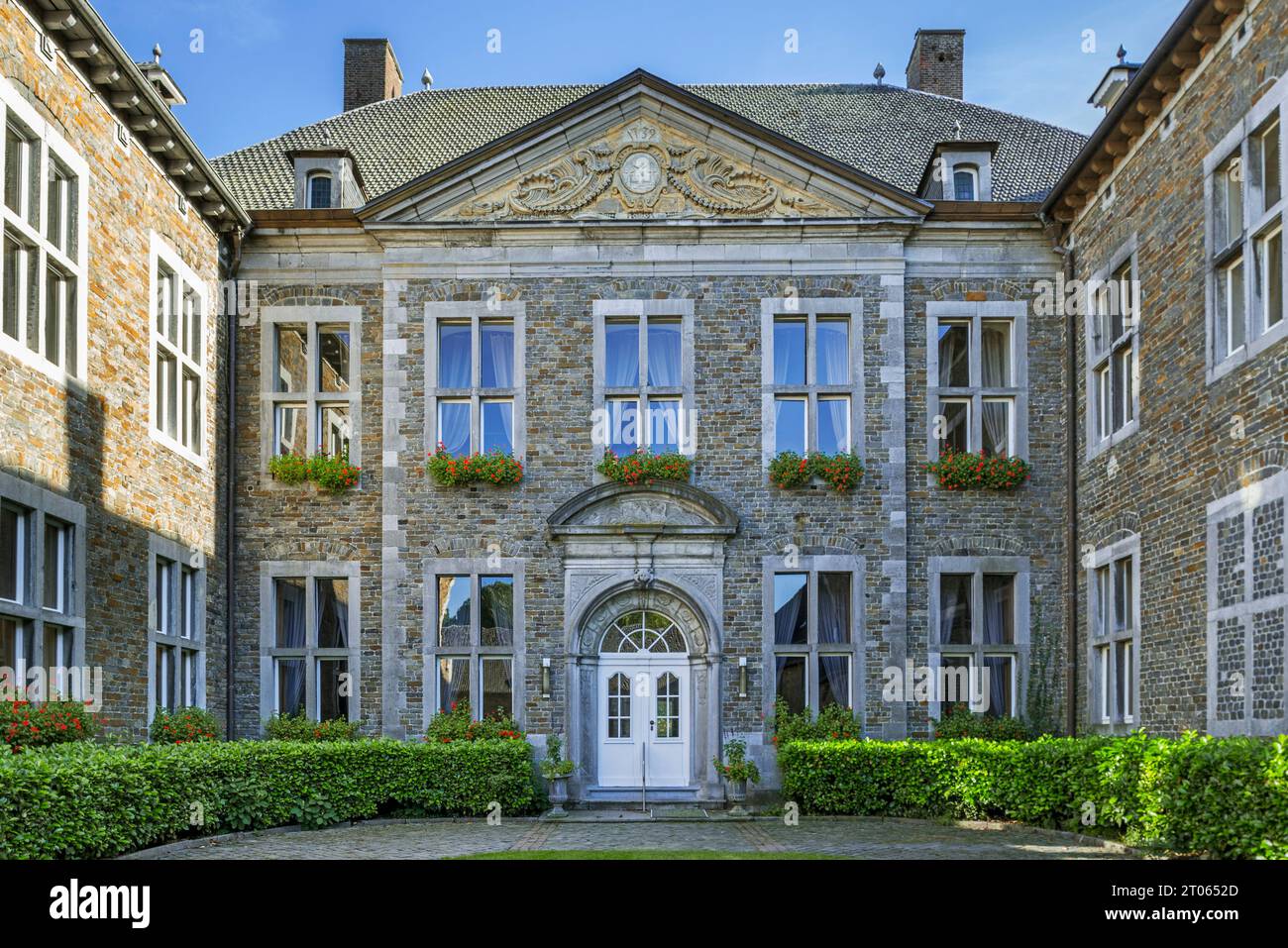 Kloster Val-Dieu, ehemaliges Zisterzienserkloster im Berwinnental bei Aubel, Pays de Herve, Provinz Lüttich, Wallonien, Belgien Stockfoto