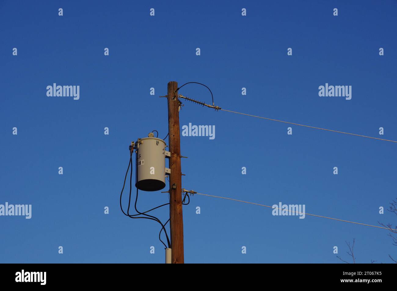 Stromleitung in San Gabriel, Texas Stockfoto