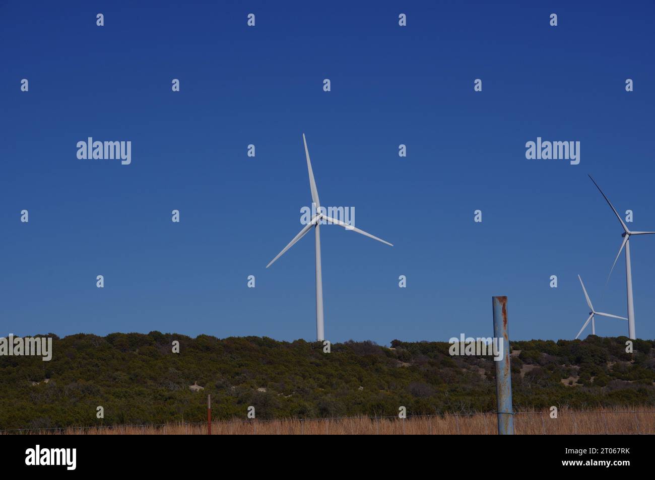Windturbinen in Goldthwaite, Texas Stockfoto