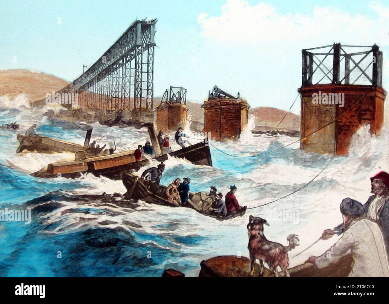 Illustration der Tay Bridge Disaster 1879 Stockfoto