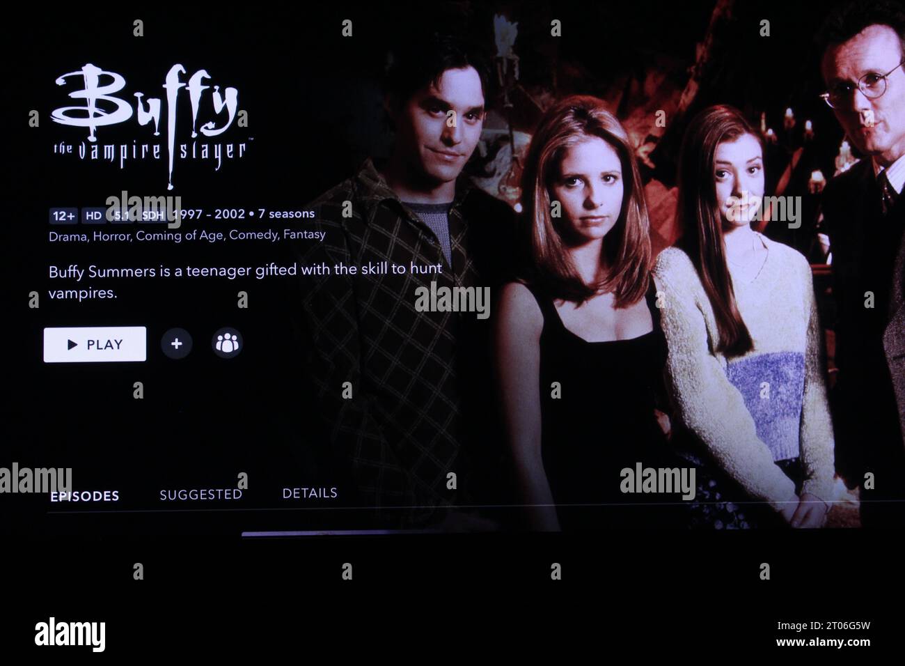 Buffy, der Vampirjäger, der am Streaming arbeitet Stockfoto