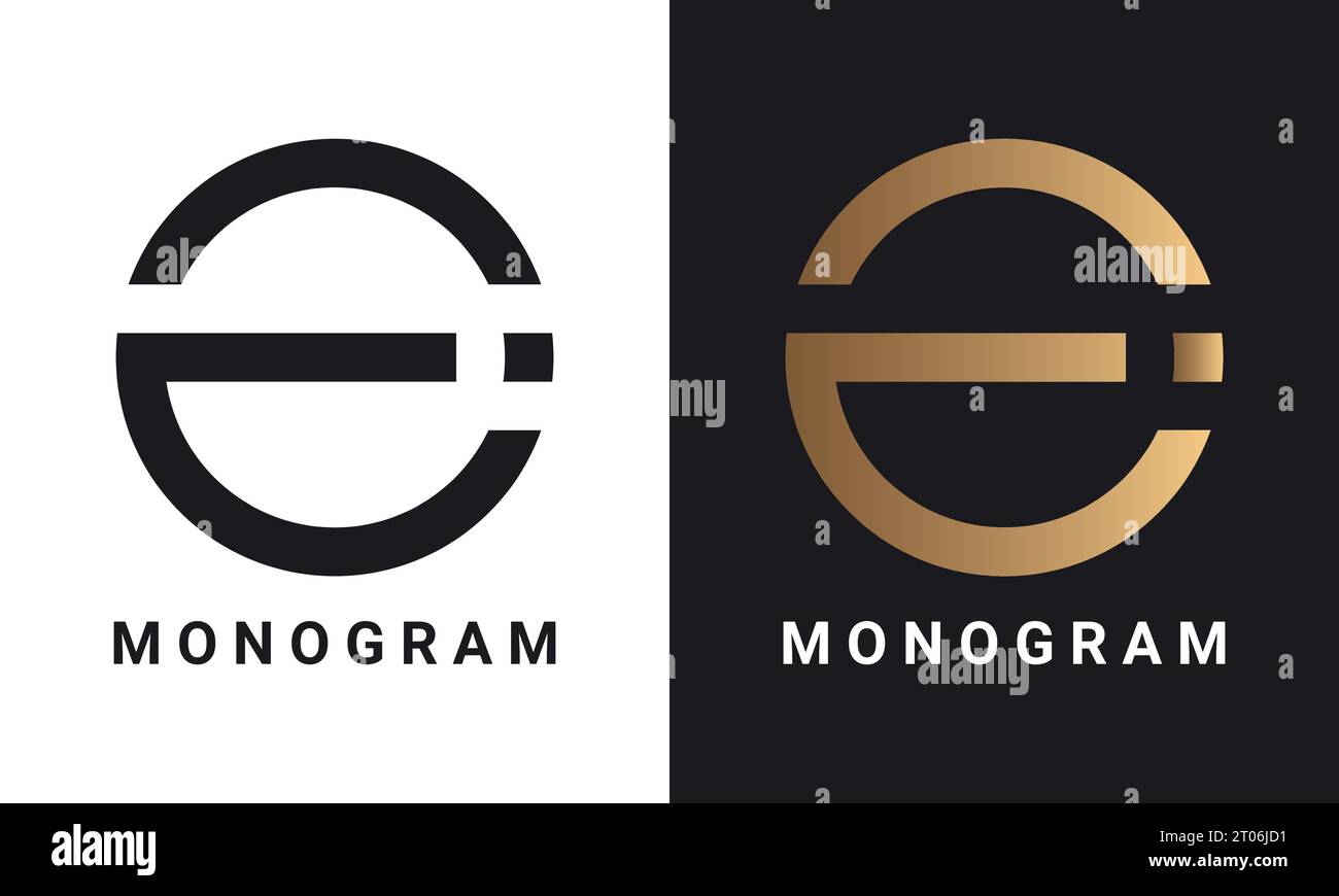 Luxuriöses Initial CI- oder IC-Monogramm-Logo-Design Stock Vektor