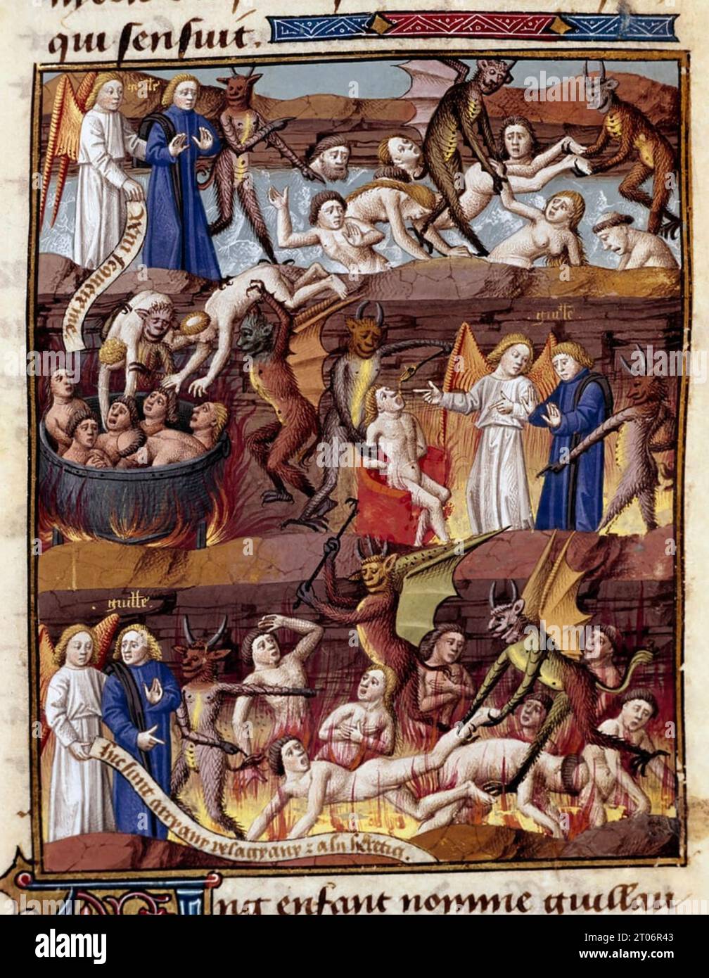 A VISION OF HELL from Speculum Historiale von Vincent de Beauvais (1190-1264) Stockfoto