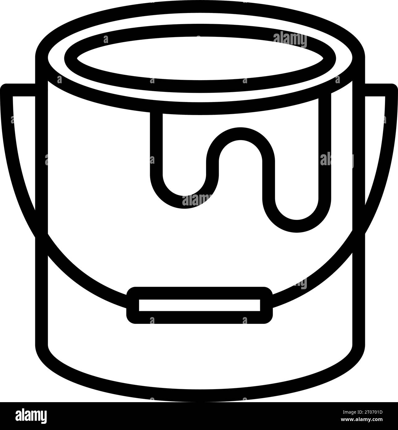 Farbdose oder Farbe Eimer Umrisssymbol Renovierungsvektor Illustration Symbol Stock Vektor