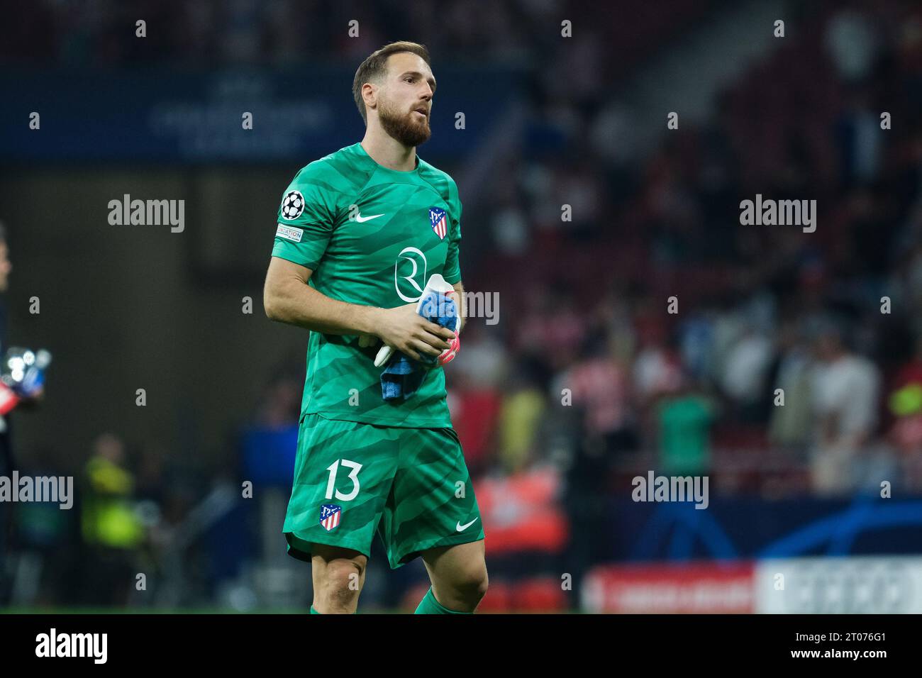 Jan Oblak von Atletico Madrid während des UEFA Champions League-Spiels zwischen Atletico de Madrid und Feyenoord im Estadio Civitas Metropolitano auf O Stockfoto