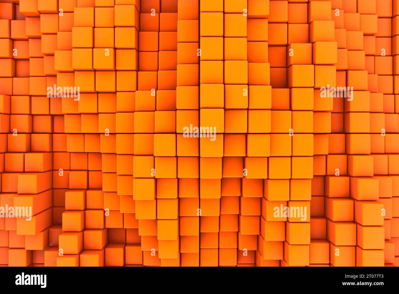 Nahaufnahme eines abstrakten Kunststoffwürfels. Stockfoto