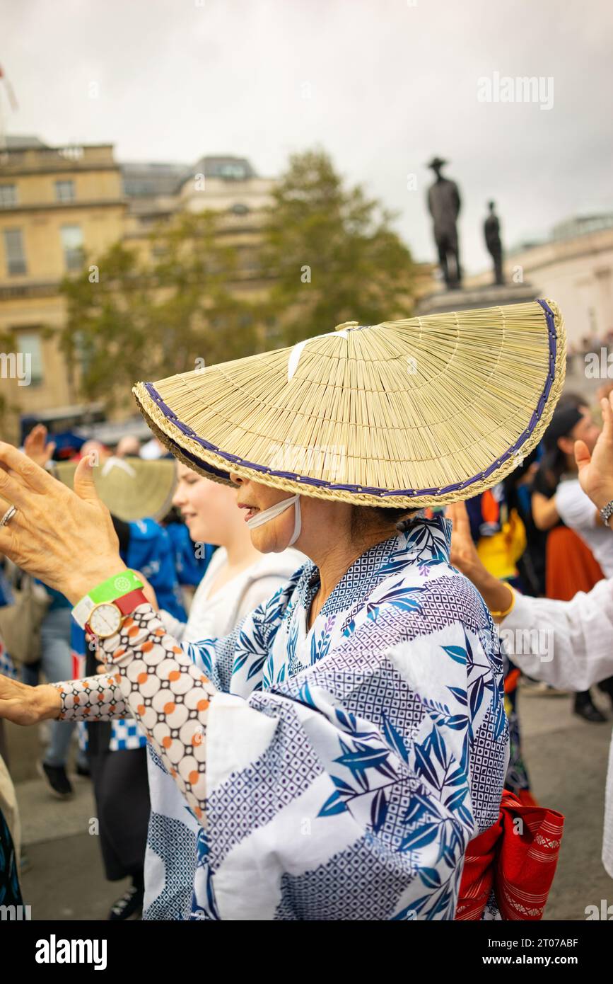 Japan Matsuri öffentliche Veranstaltung am Trafalgar Square, London, England, 2023. Stockfoto